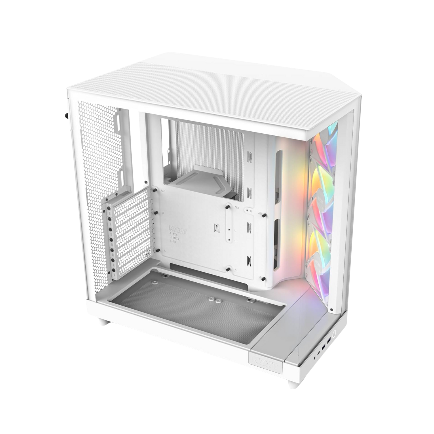 NZXT H6 Flow RGB Mid-Tower Airflow Case with 3 RGB Fans, Panoramic Glass Panels, and Cable Management - White