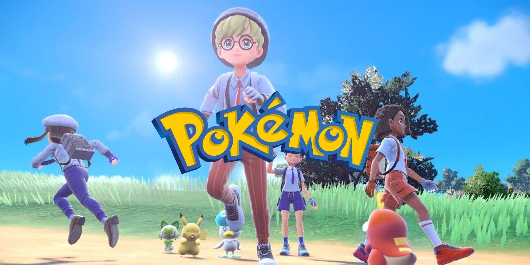 pokemon scarlet violet multiplayer screenshot with pokemon logo
