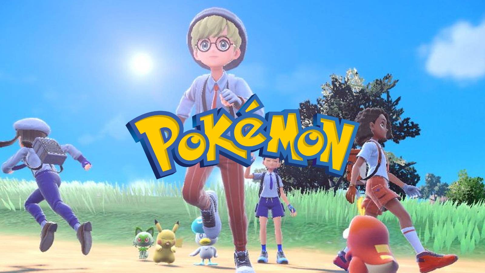 pokemon scarlet violet multiplayer screenshot with pokemon logo
