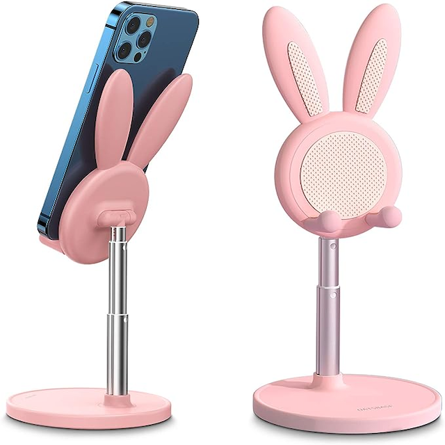 Oatsbasf bunny ears cell phone stand in pink