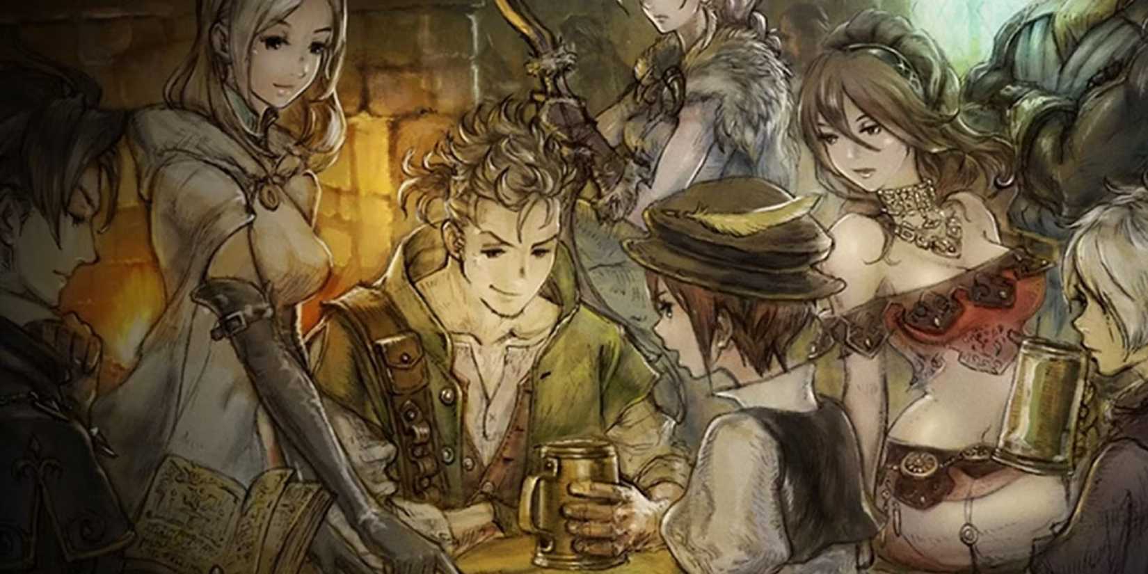 Octopath Traveler key art of main characters