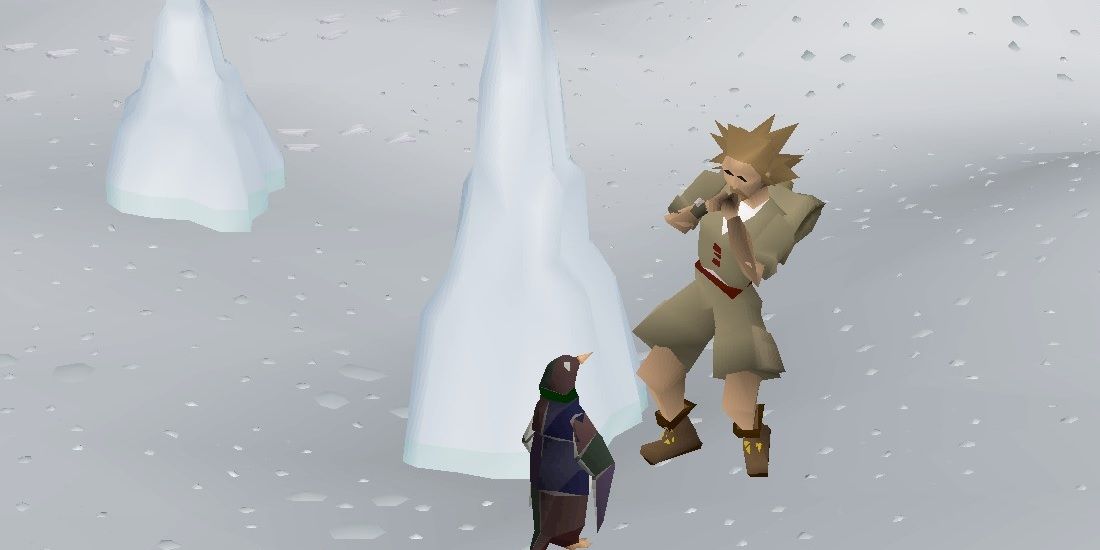 Image from RuneScape's "Cold War" quest, the prequel to "Hunt for Red Raktuber".