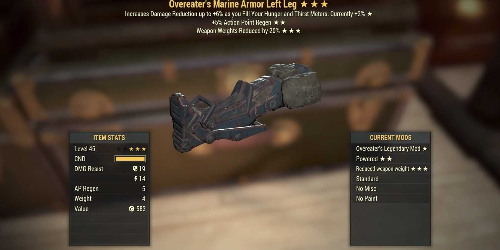 Overeater's Marine Armor Left Leg