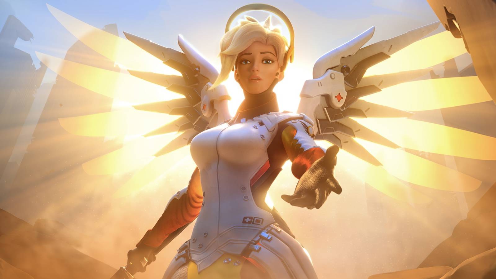 mercy support hero overwatch official promo art
