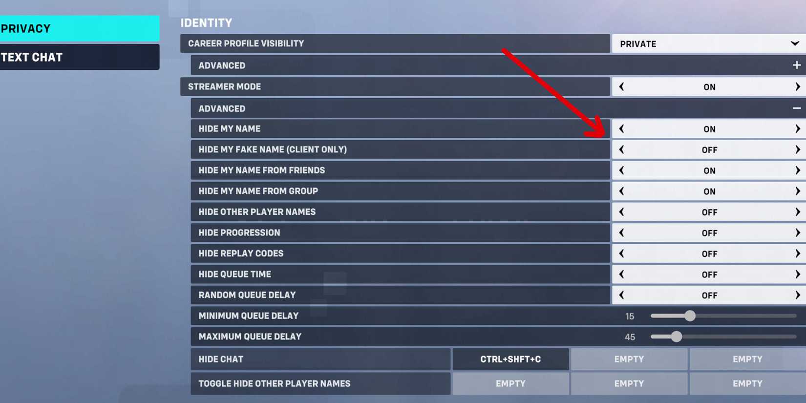 ow2 streamer mode hide my name