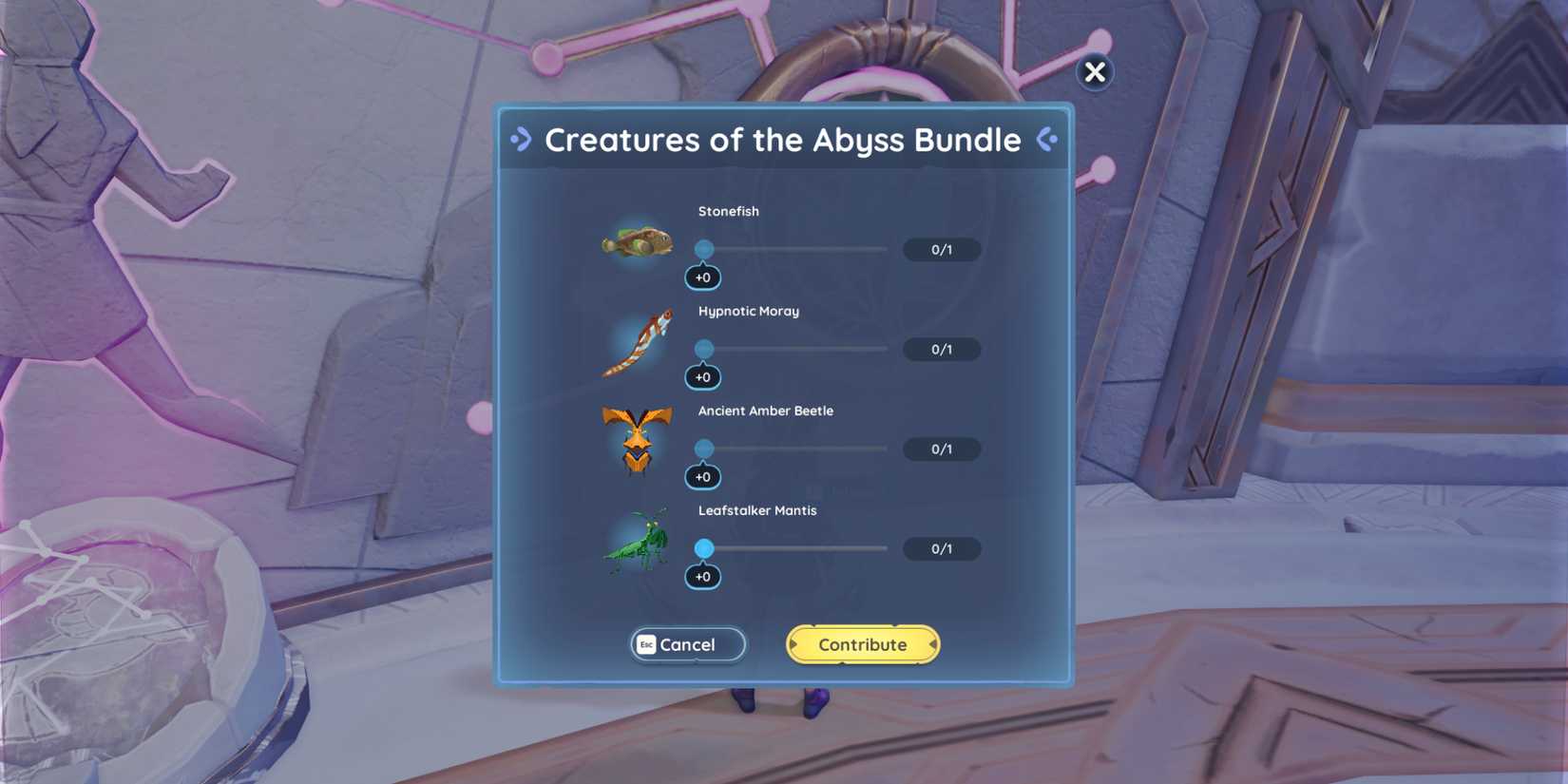 The bugs and fish needed to complete the Creatures of the Abyss Bundle for the Vault of the Roots