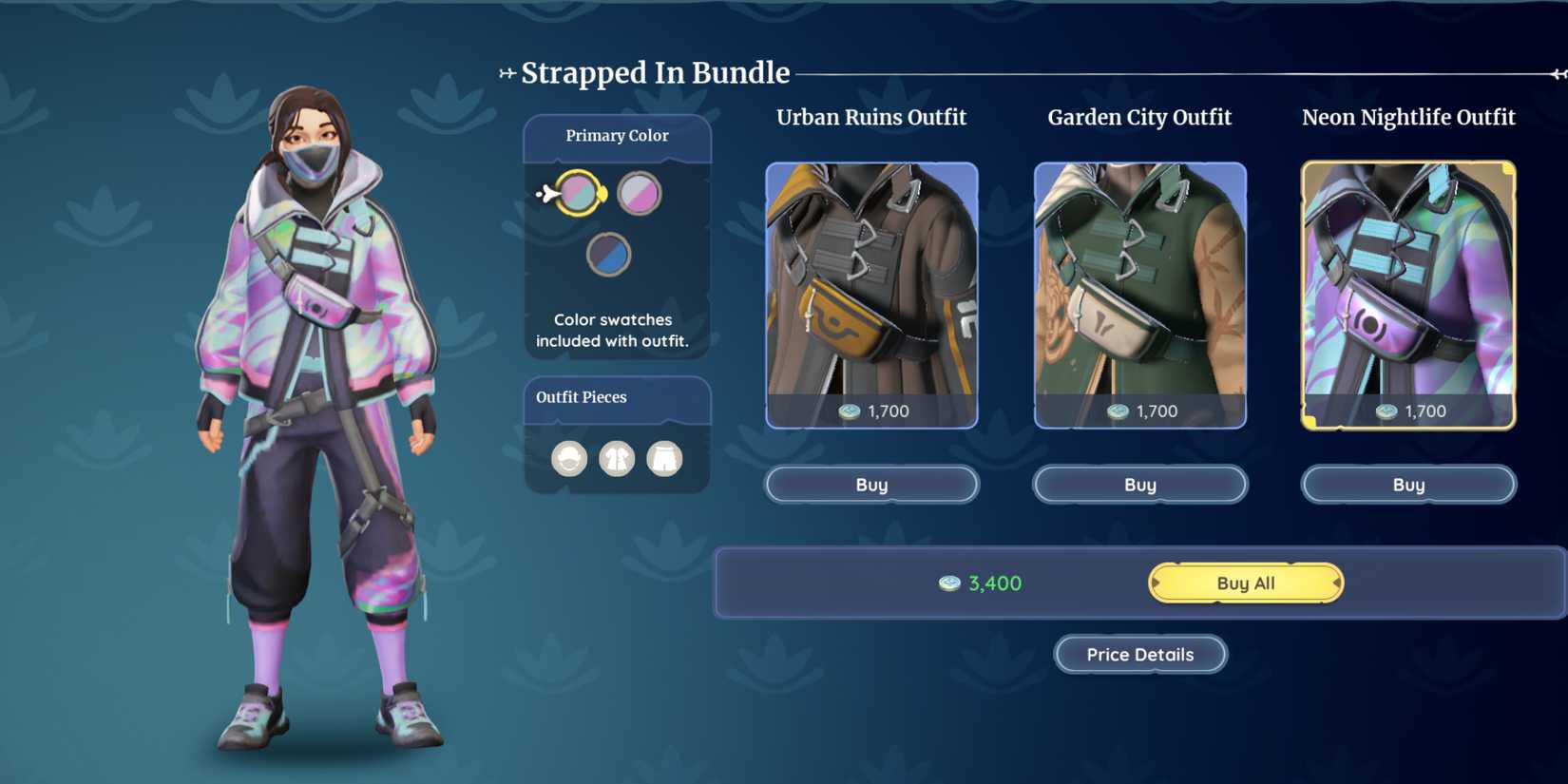 The Neon Nightlife Outfit from the Strapped In Bundle