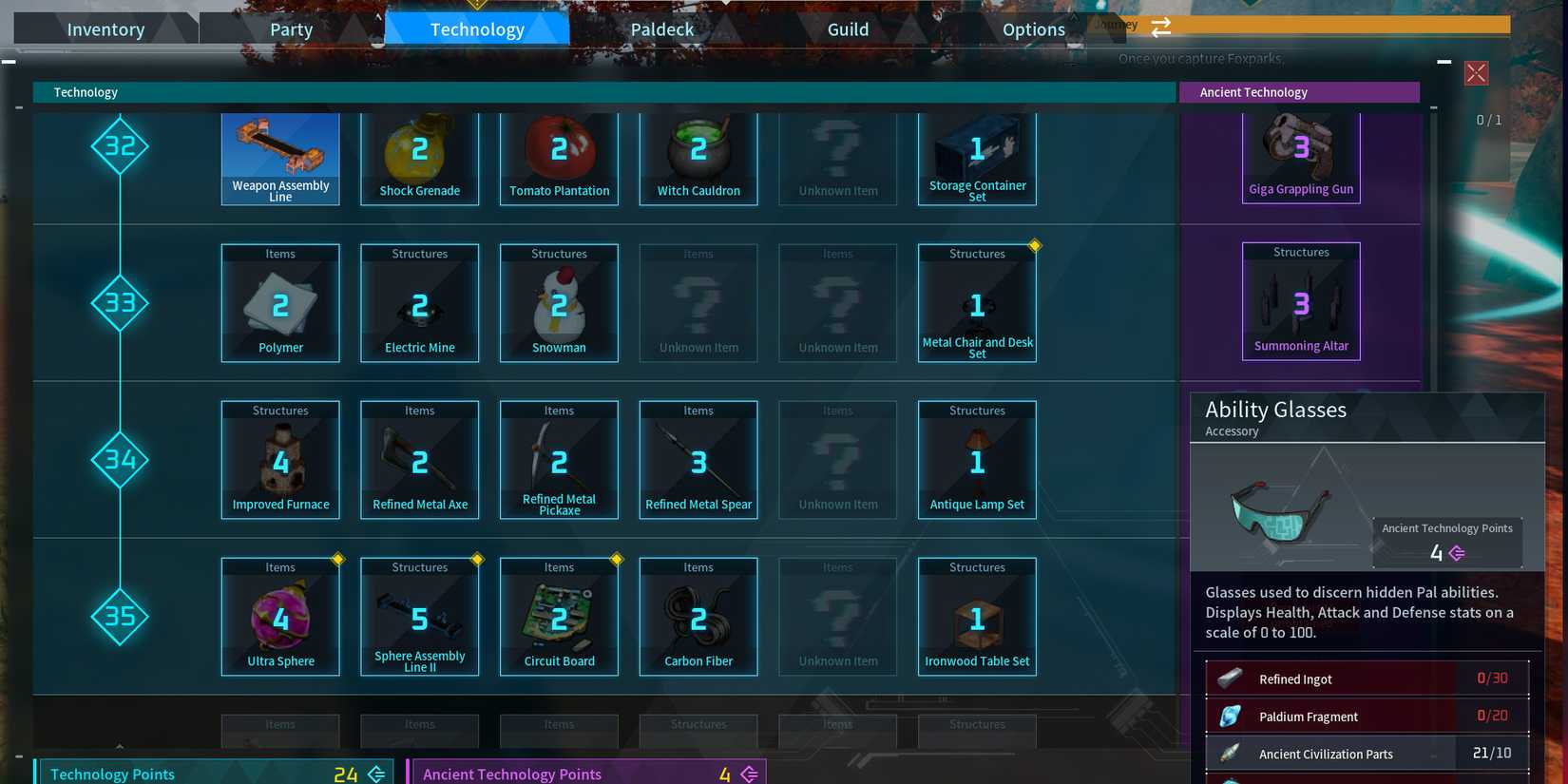 Palworld ability glassess