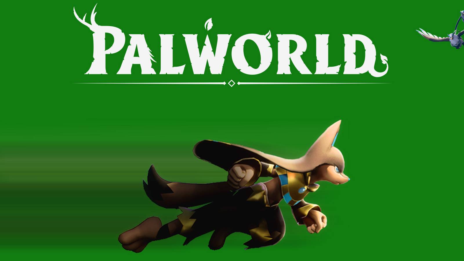 Palworld Anubis rushing below white game logo on Xbox green background