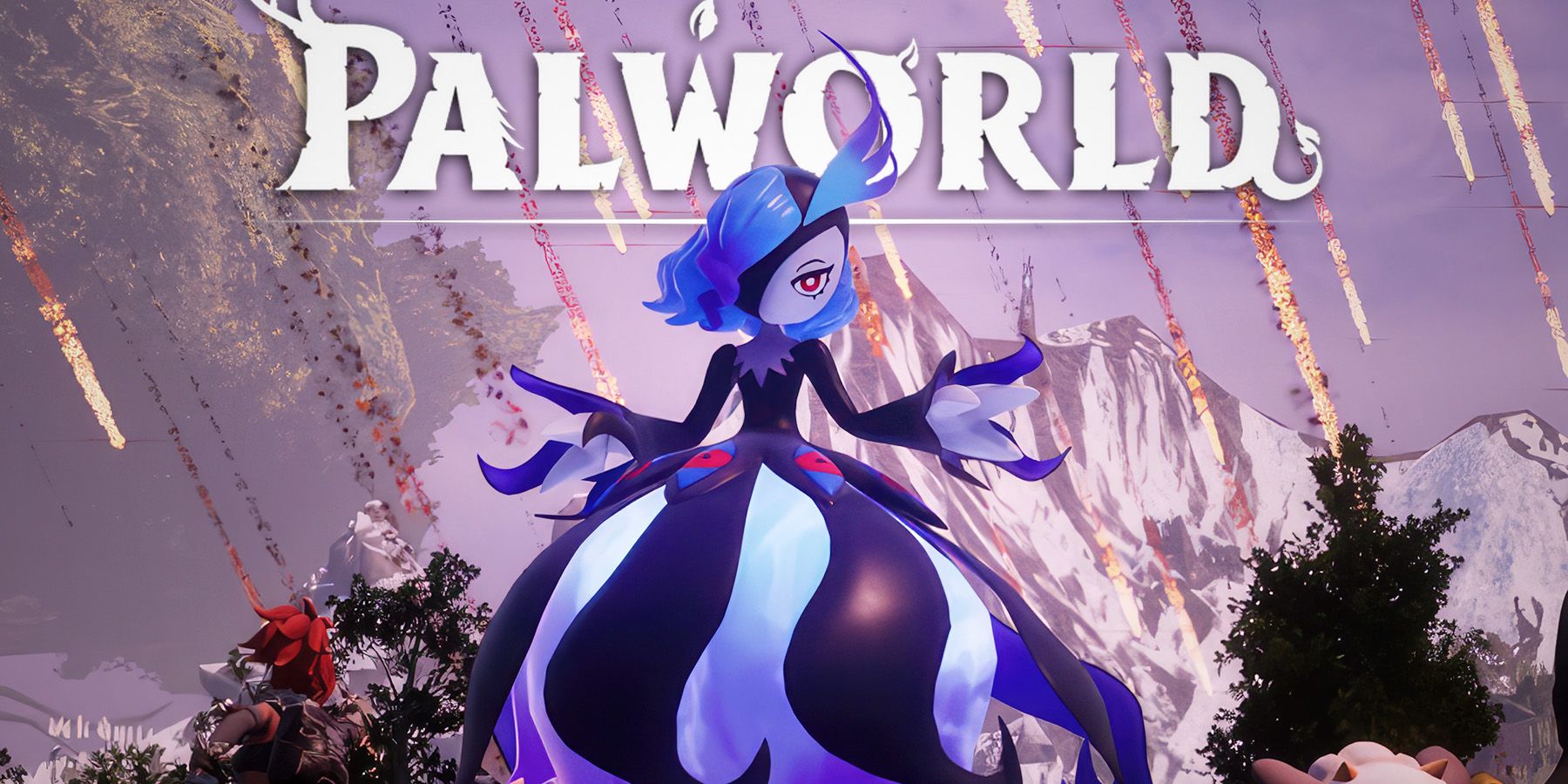 Palworld Bellanoir in front of white game logo composite