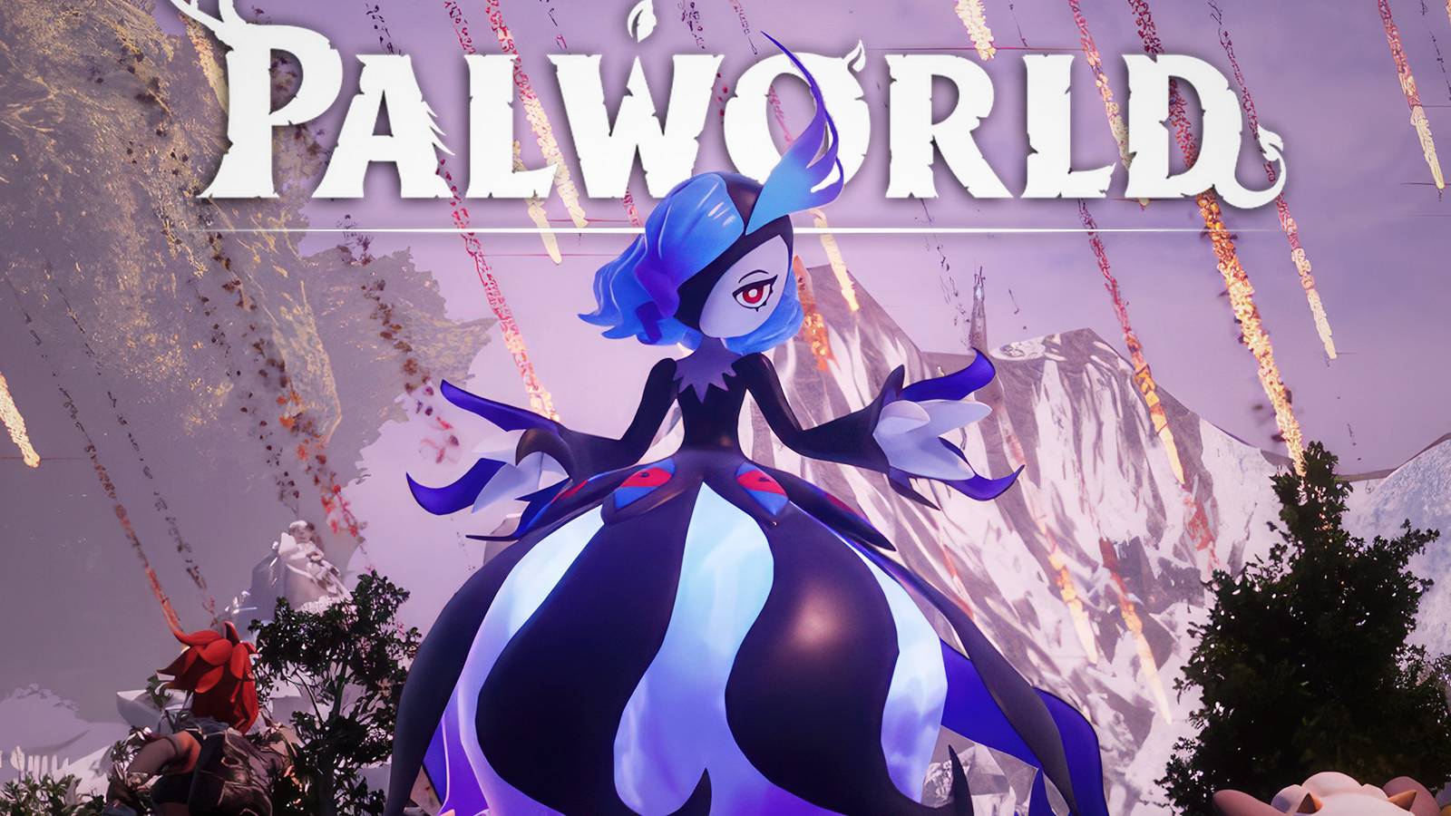 Palworld Bellanoir in front of white game logo composite
