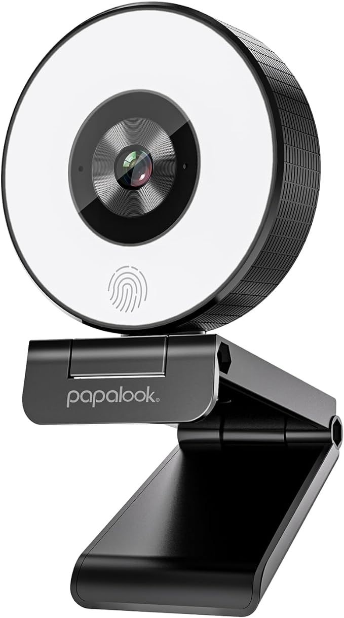 papalook 1080P Webcam with Ring Light