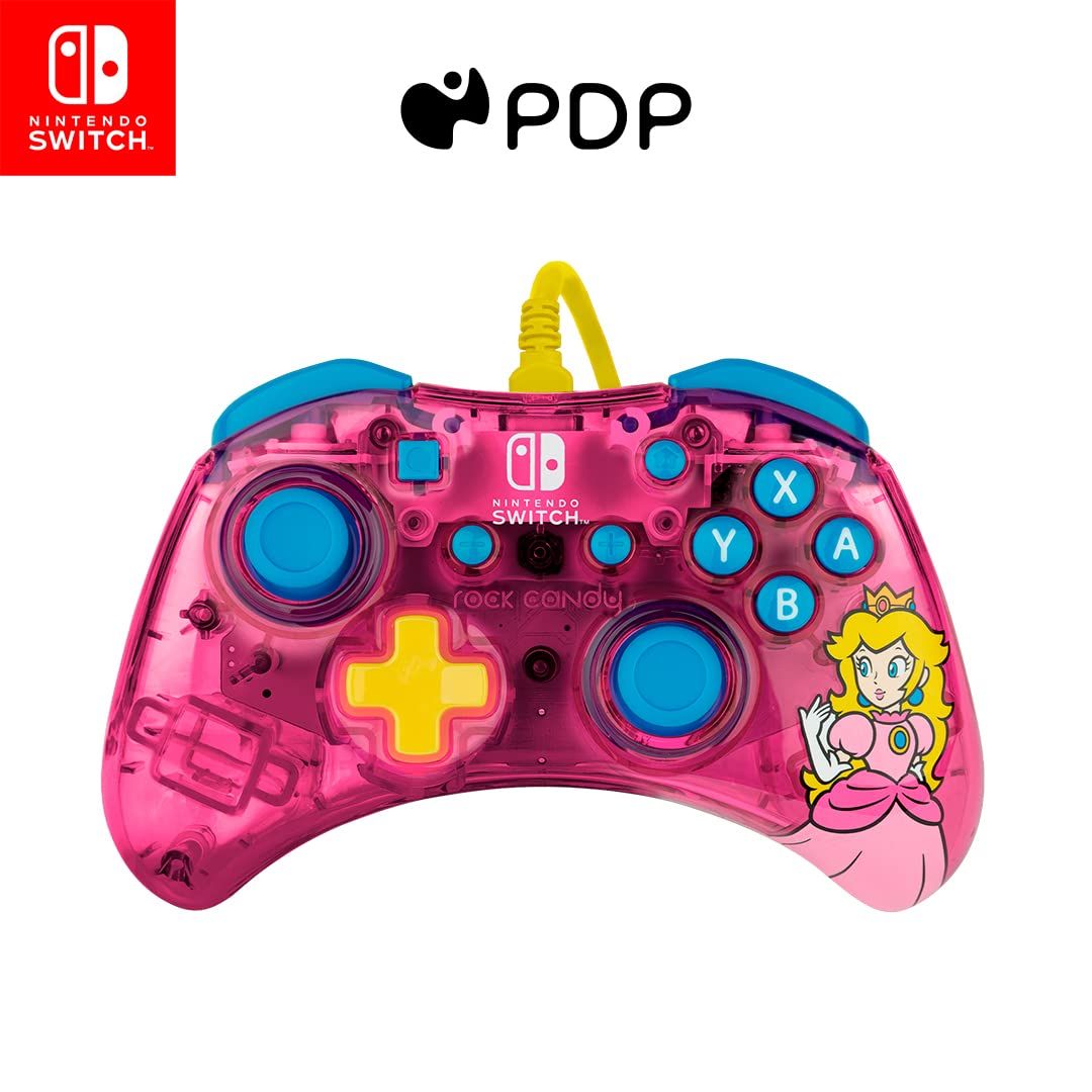 PDP Rock Candy Wired Controller for Nintendo Switch - Bubblegum Princess Peach