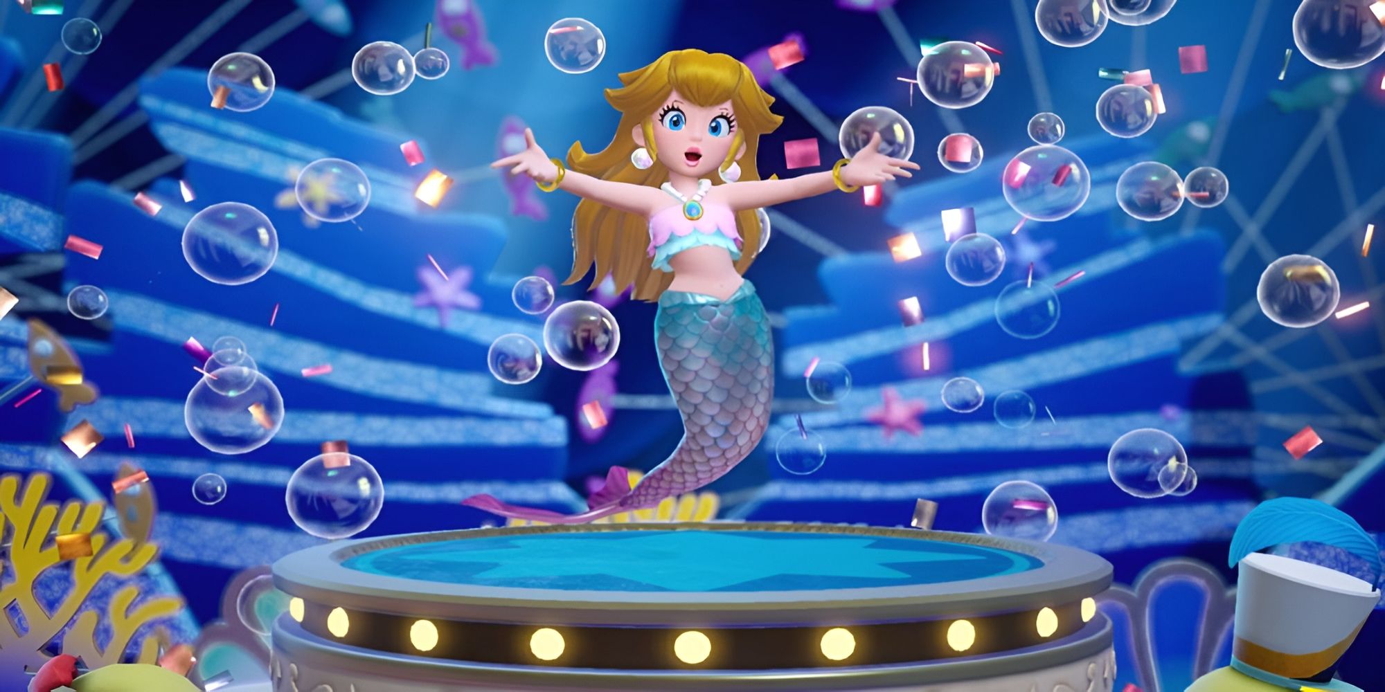 peach mermaid transformation in peach showtime game completion screen
