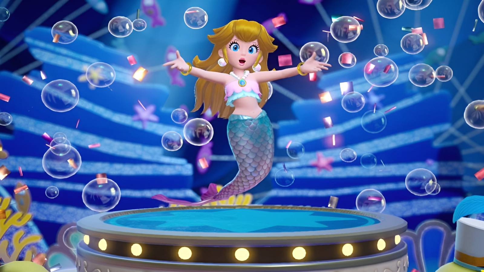 peach mermaid transformation in peach showtime game completion screen