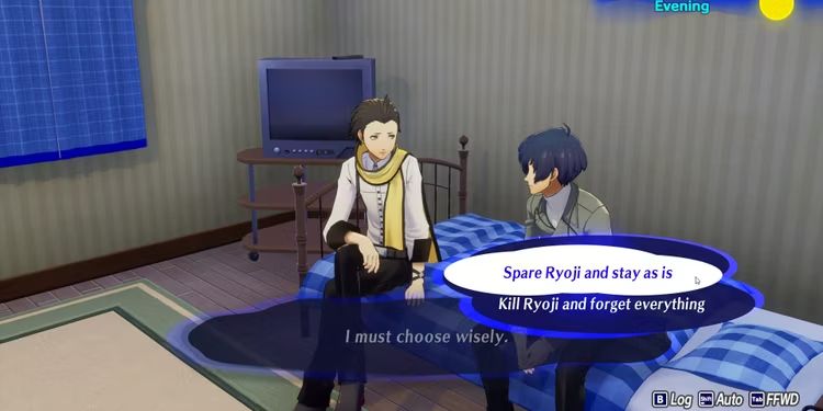 The option to spare Ryoji in Persona 3 Reload