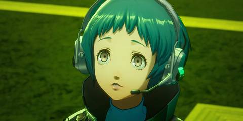 Persona 3 Reload surprised Fuuka Yamagishi looking up