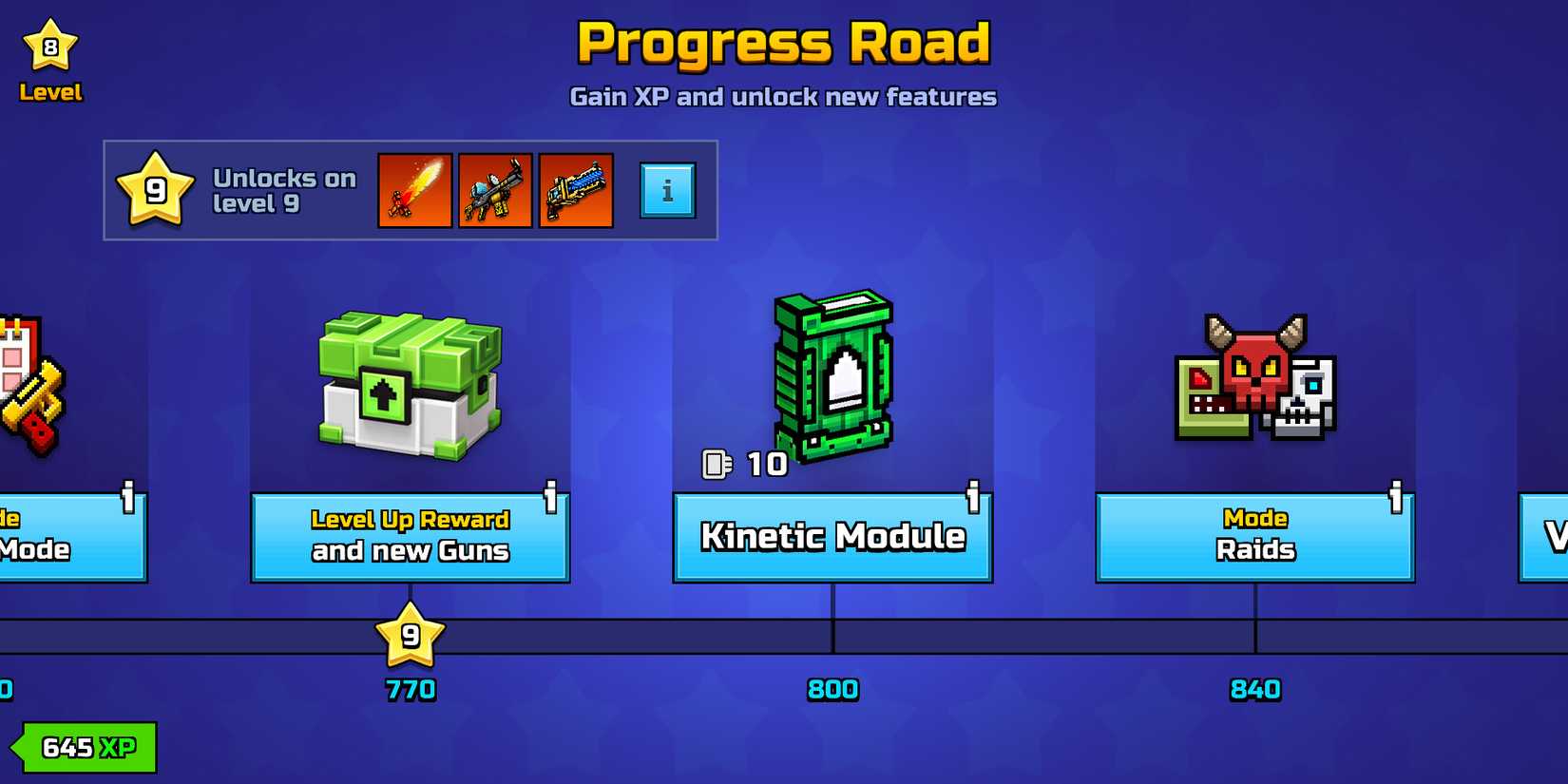 Image of the Kinetic Module available in Progress Road in Pixel Gun 3D