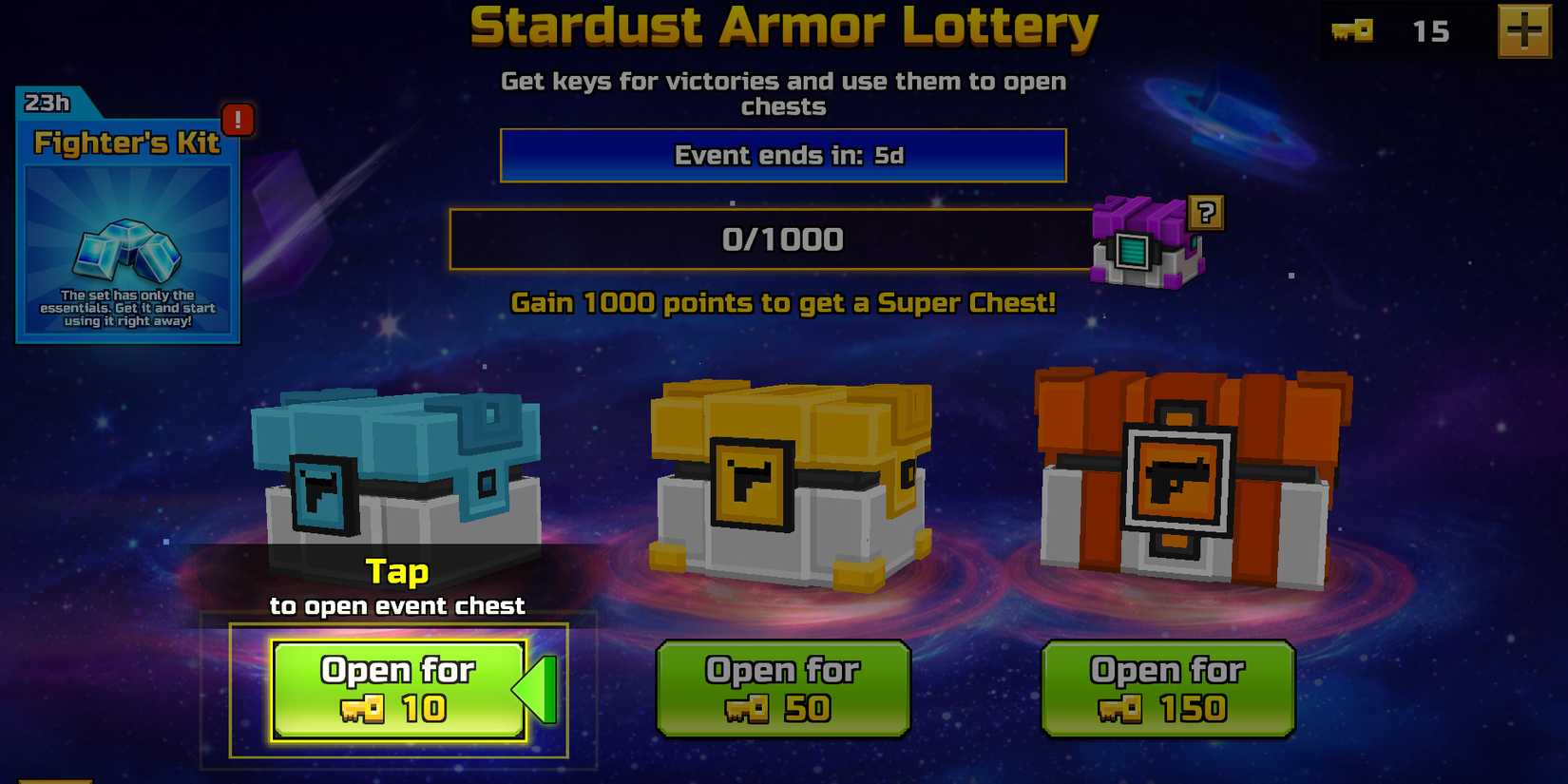 Image of the Stardust Armor Lottery in Pixel Gun 3D