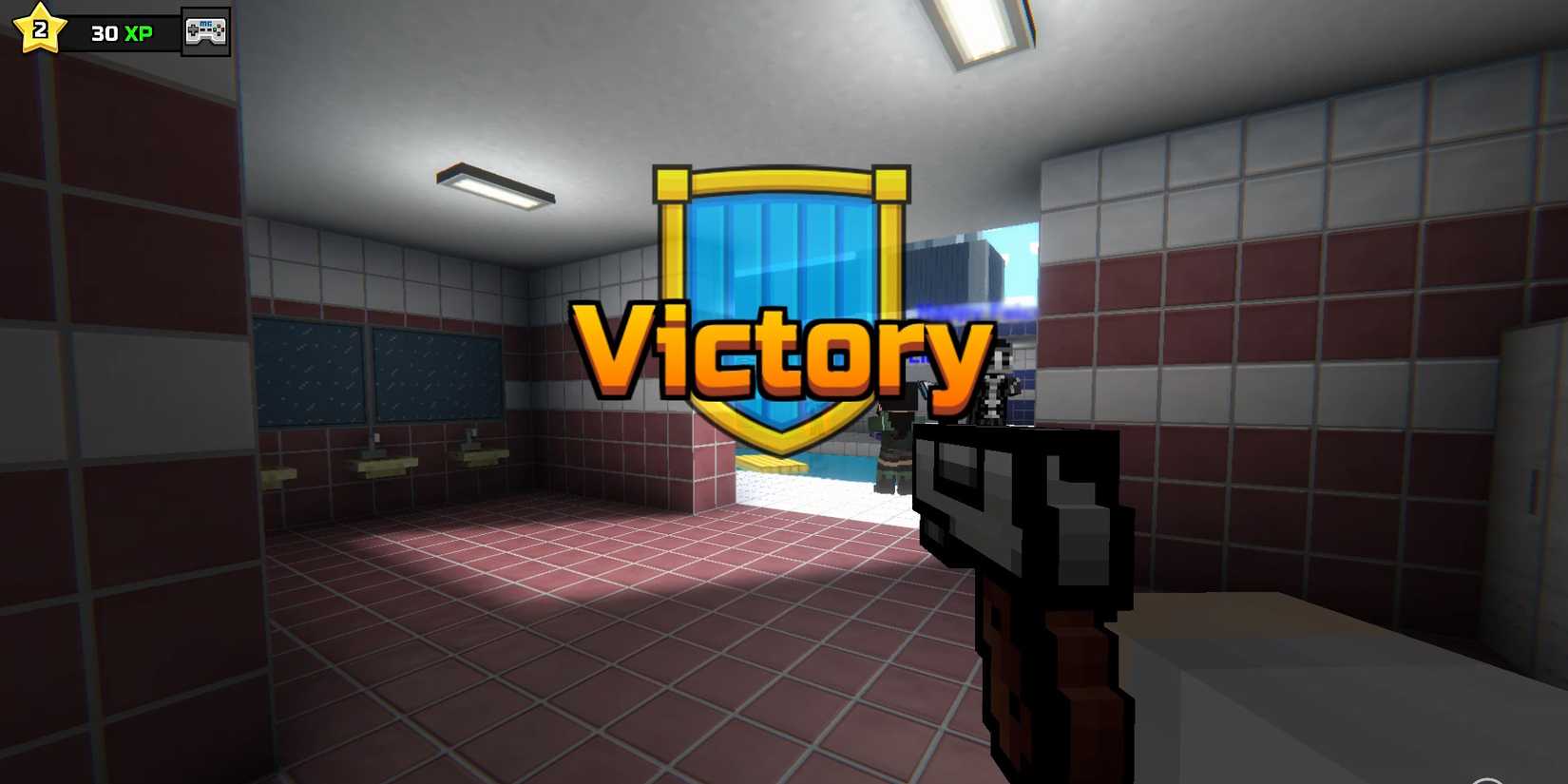 Image of a player winning a battle in Pixel Gun 3D