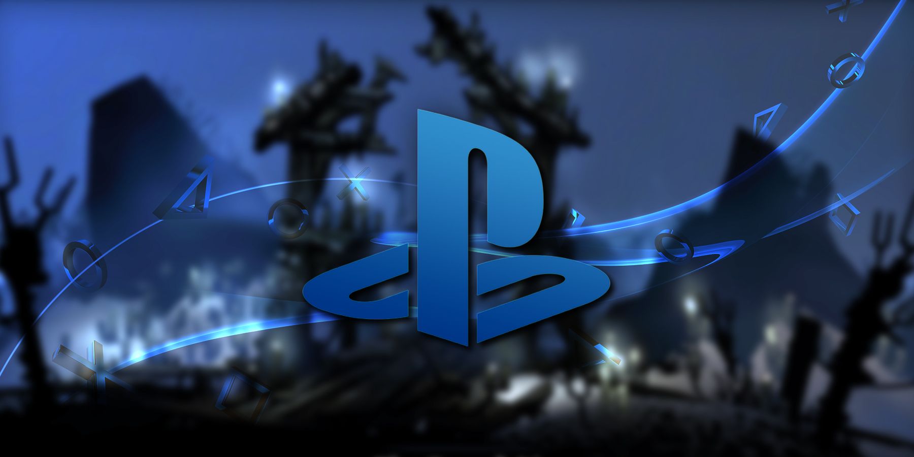 playstation logo over blurred darkest dungeon 2
