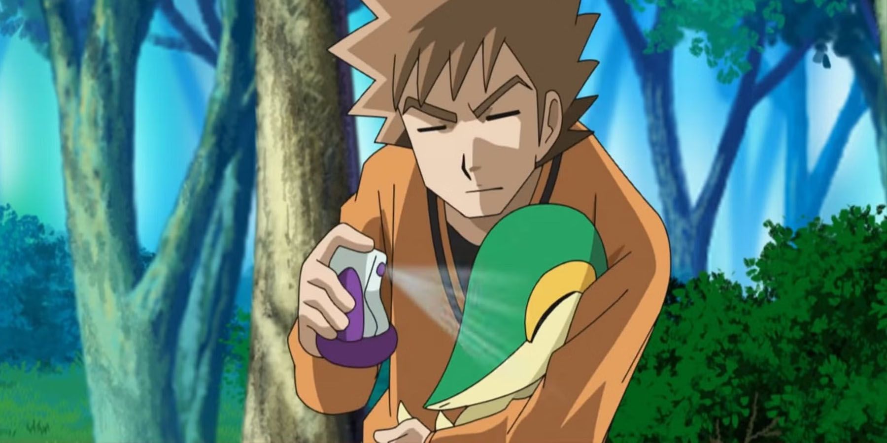 A screenshot of Brock using a Potion in Pokemon Origins.