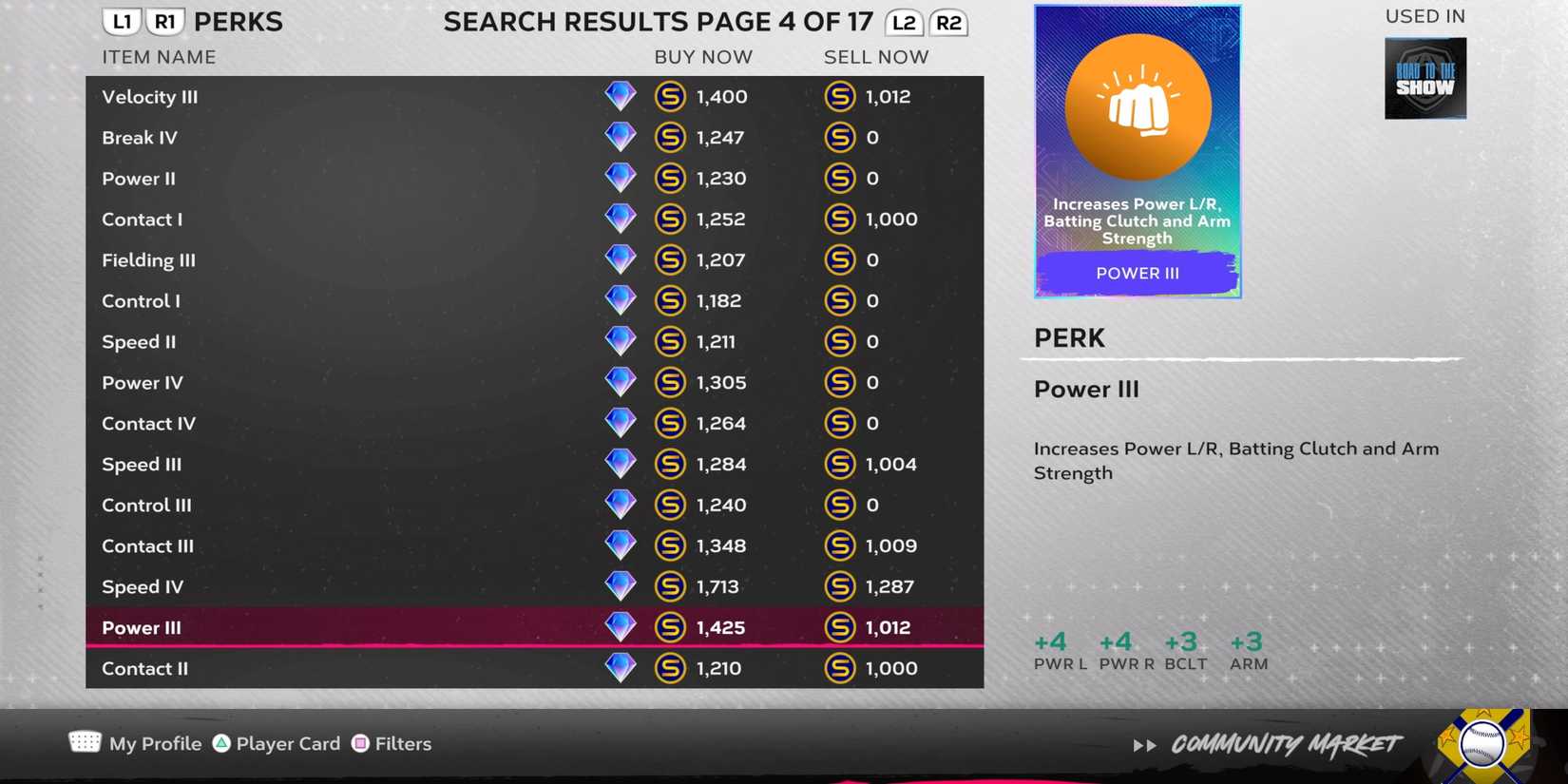 Power III Perk in MLB The Show 24