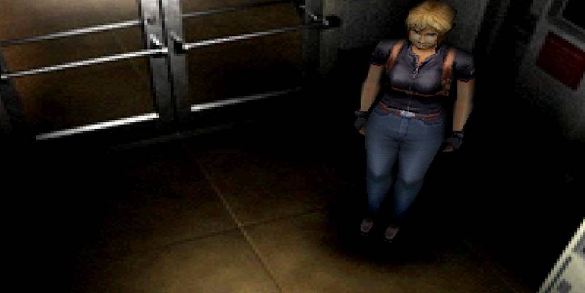 aya in a room with double doors in parasite eve 2