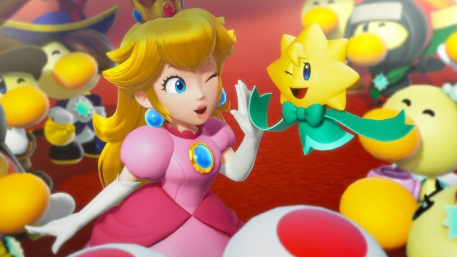 last picture in princess peach showtime, peach high fives stella