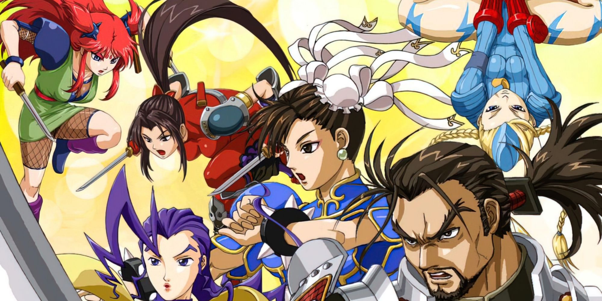 Promo art featuring characters in Namco x Capcom