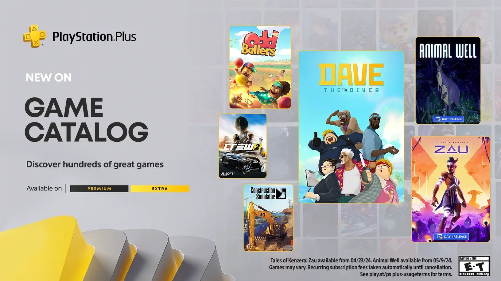 ps plus extra and premium games for april 2024