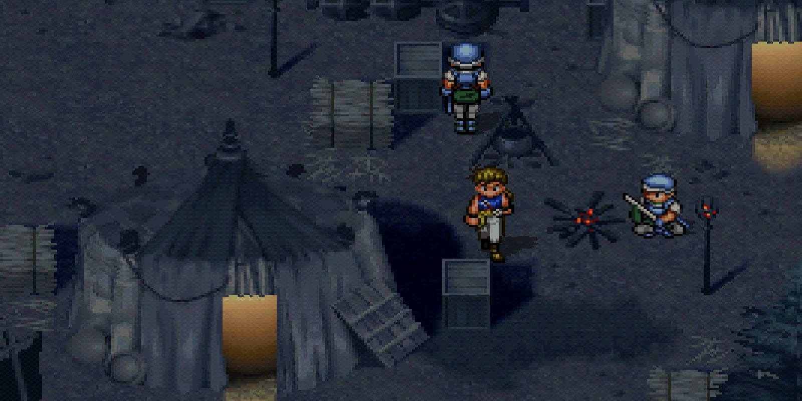 the main character from suikoden 2 in a camp
