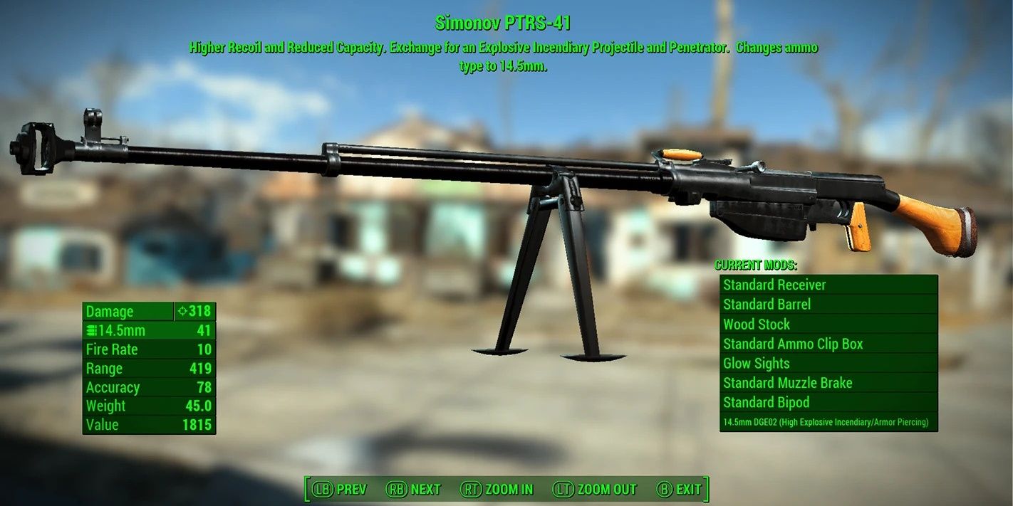 Modular Simonov PTRS-41 Anti-Tank Rifle mod in Fallout 4