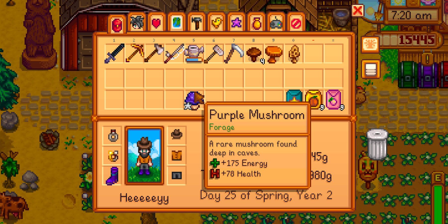 Purple Mushroom in Stardew Valley