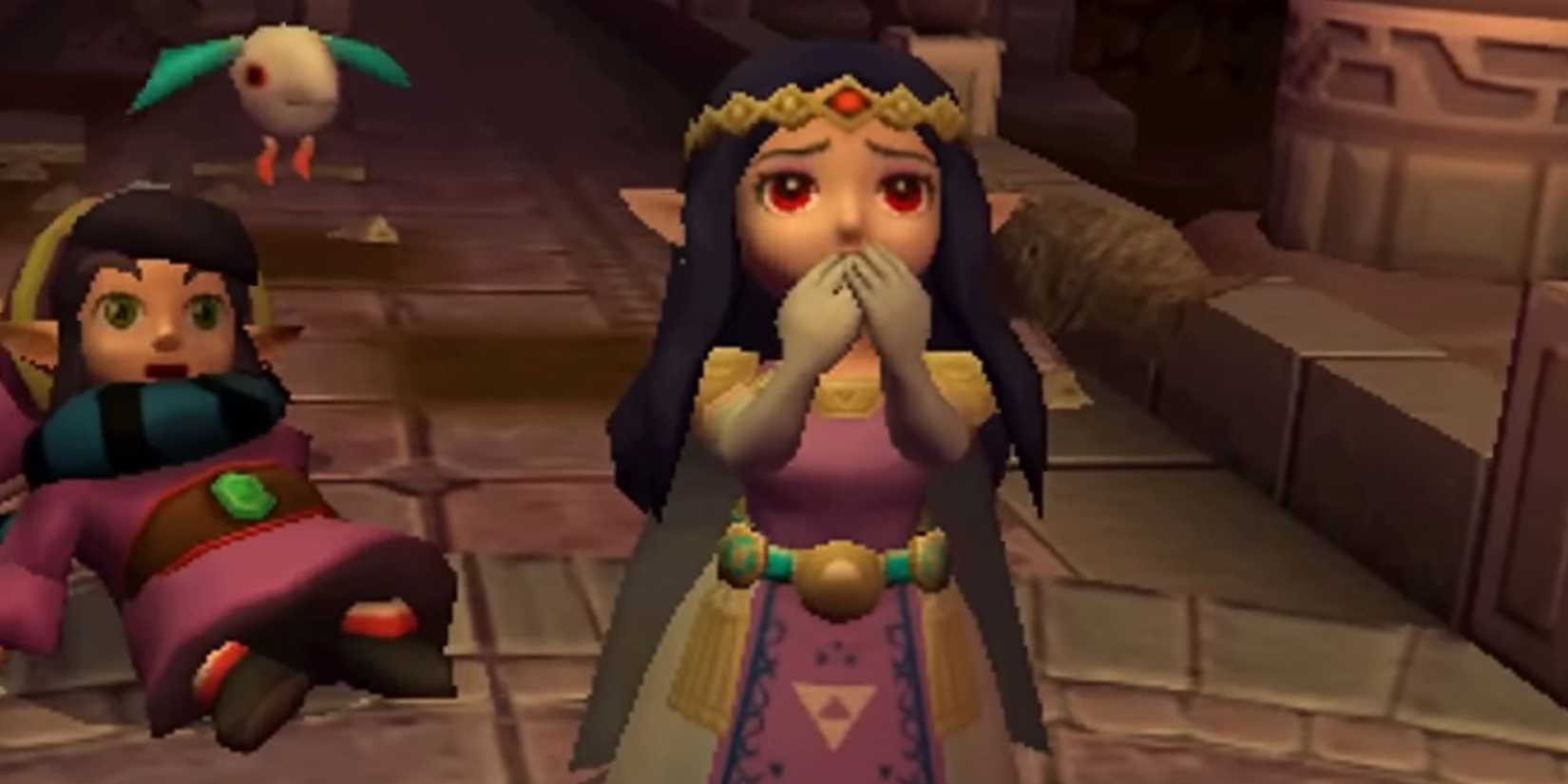 Ravio and Hilda witness the restoration of Lorule's Triforce.