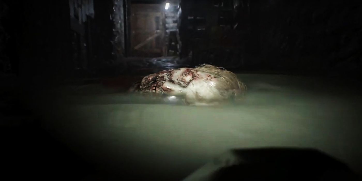 Corpse in the sewer in Resident Evil 7: Biohazard