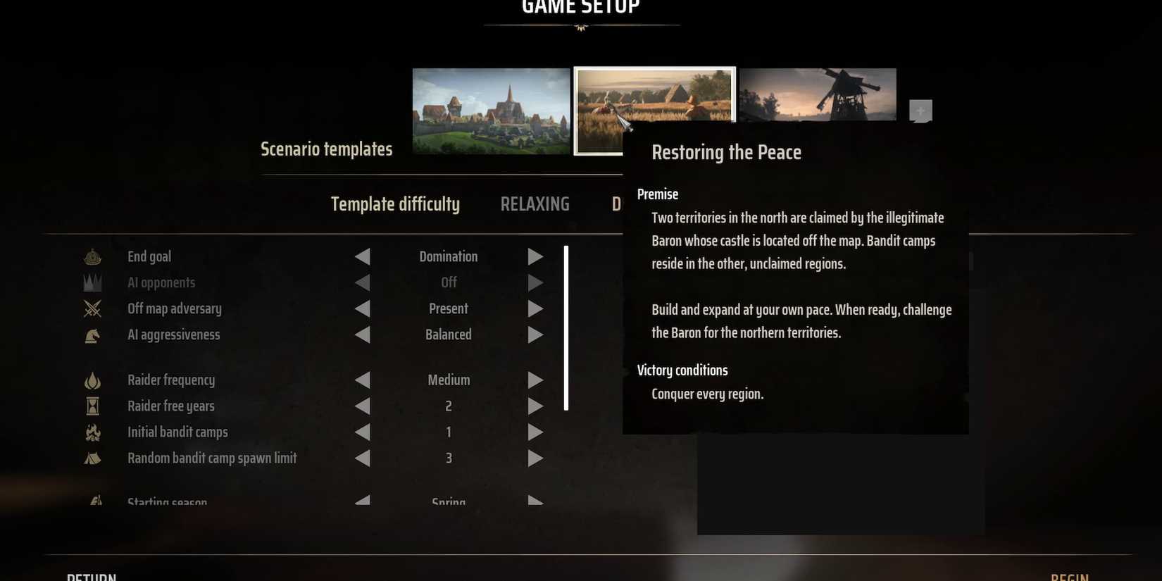 restoring the peace scenario manor lords