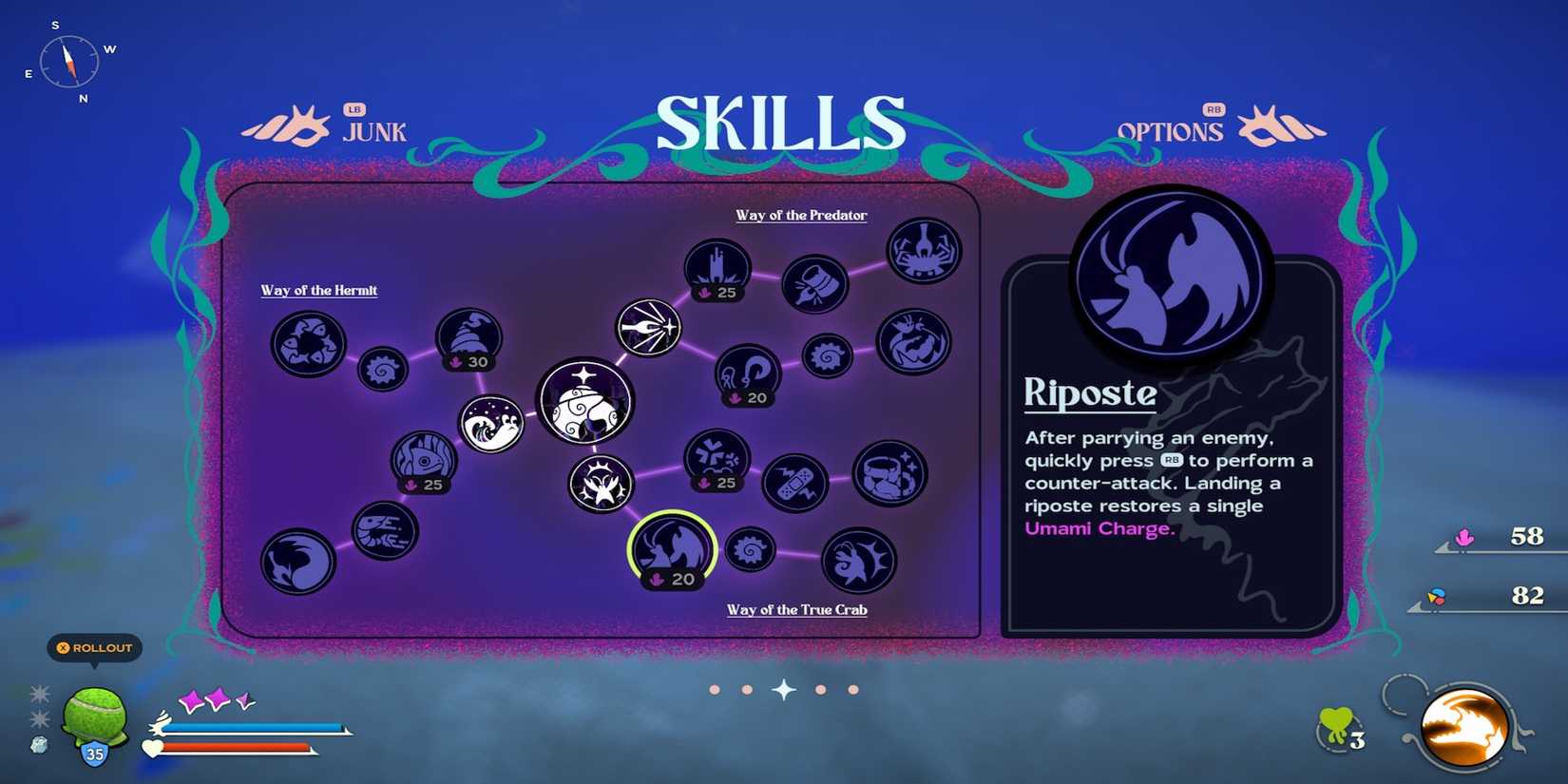 Riposte skill in Another Crab's Treasure