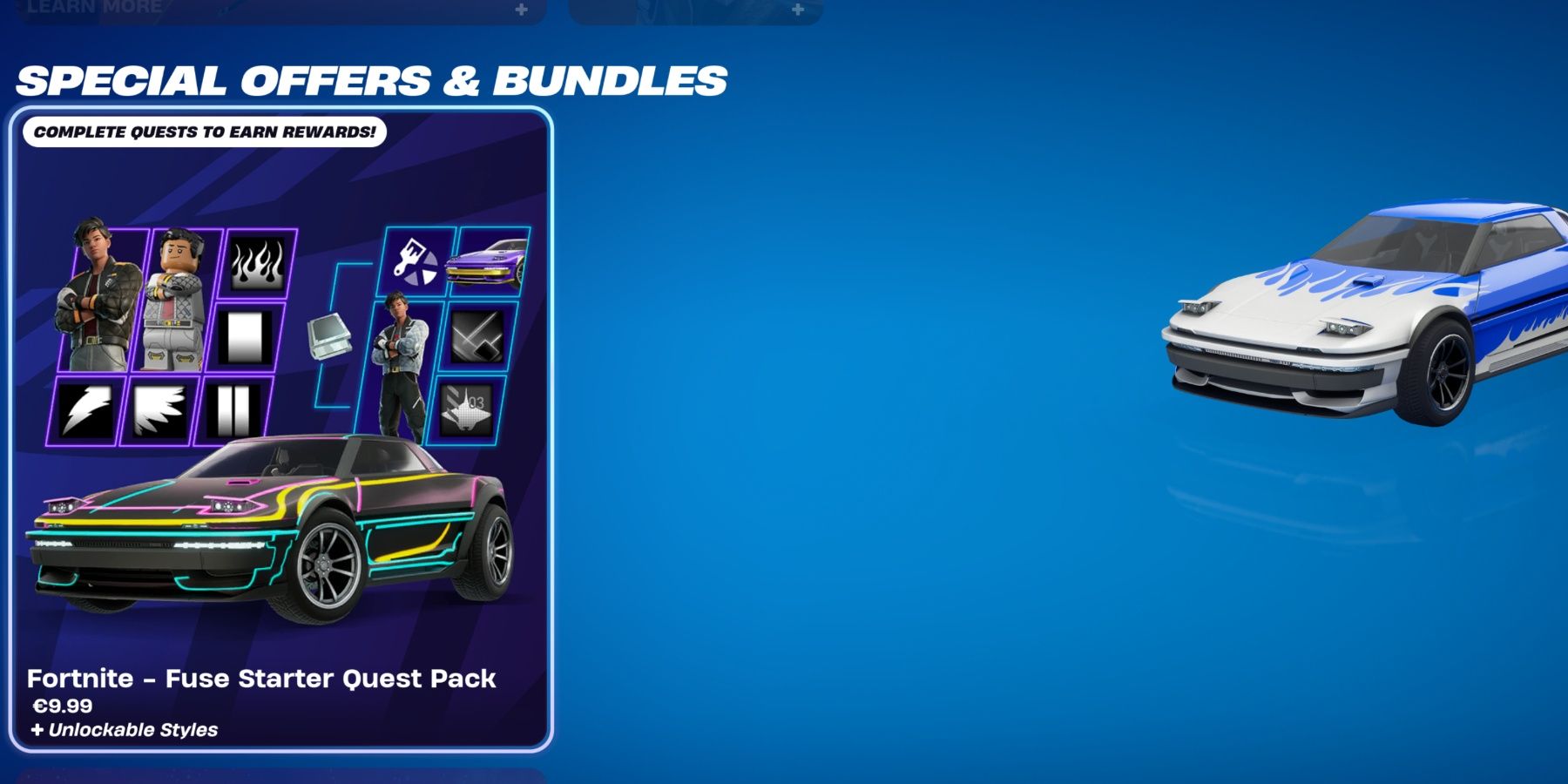 special offers and bundles car in rocket racing