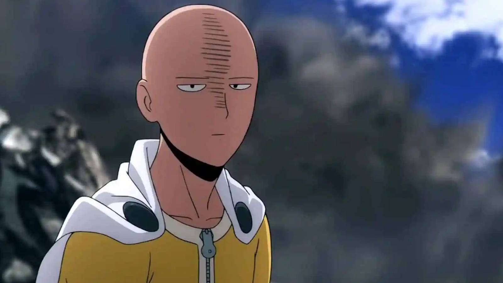 Saitama frowning in an episode of One Punch Man