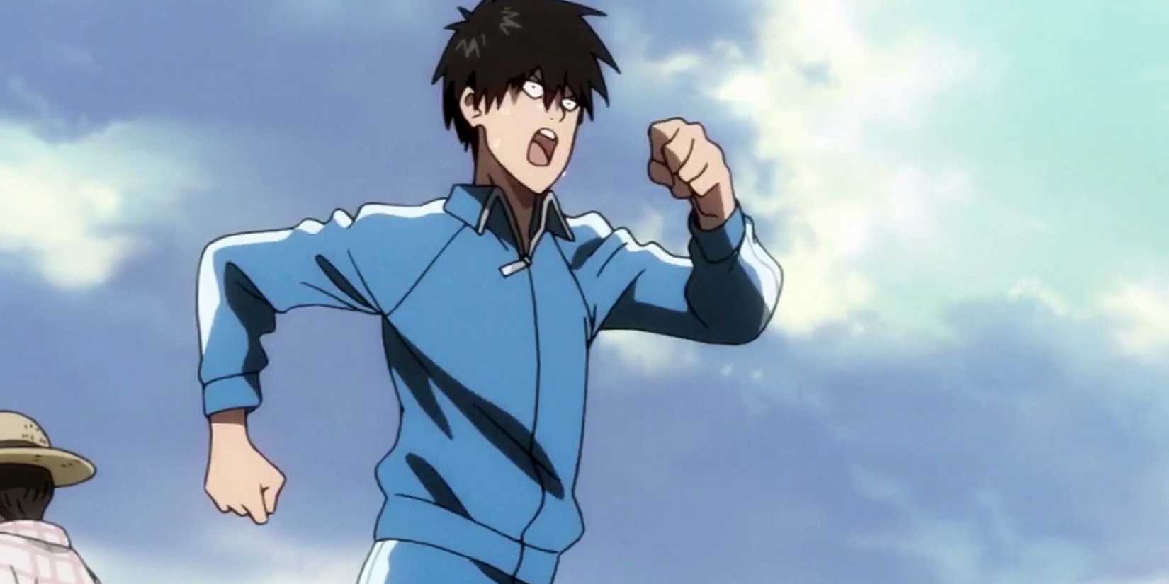 Saitama training to become a hero in One Punch Man