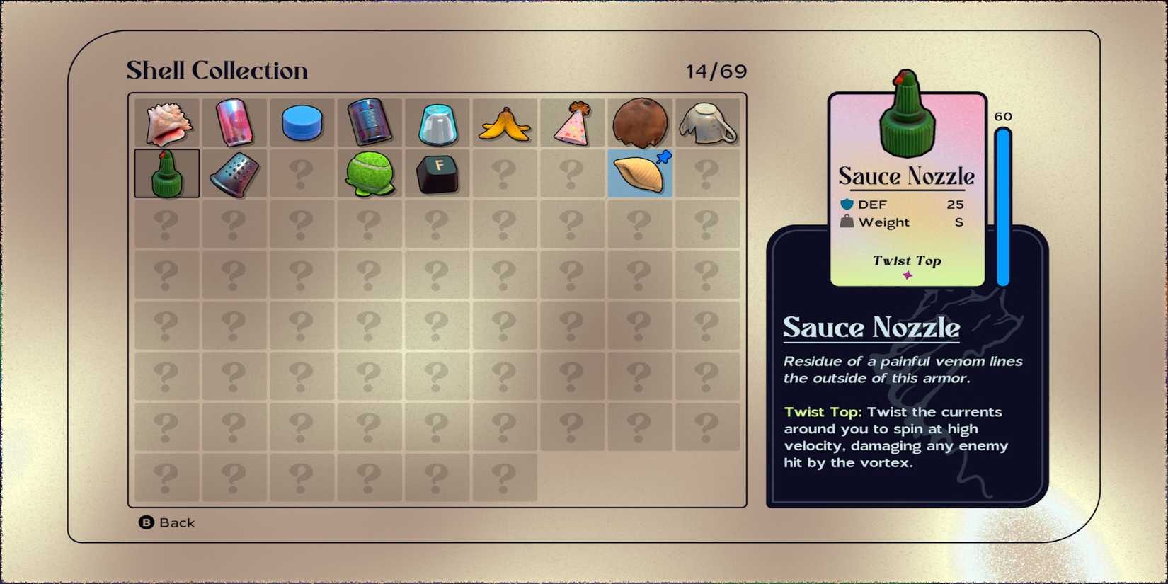 Sauce Nozzle shell in Another Crab's Treasure