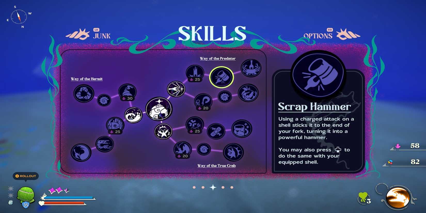 Scrap Hammer skill in Another Crab's Treasure