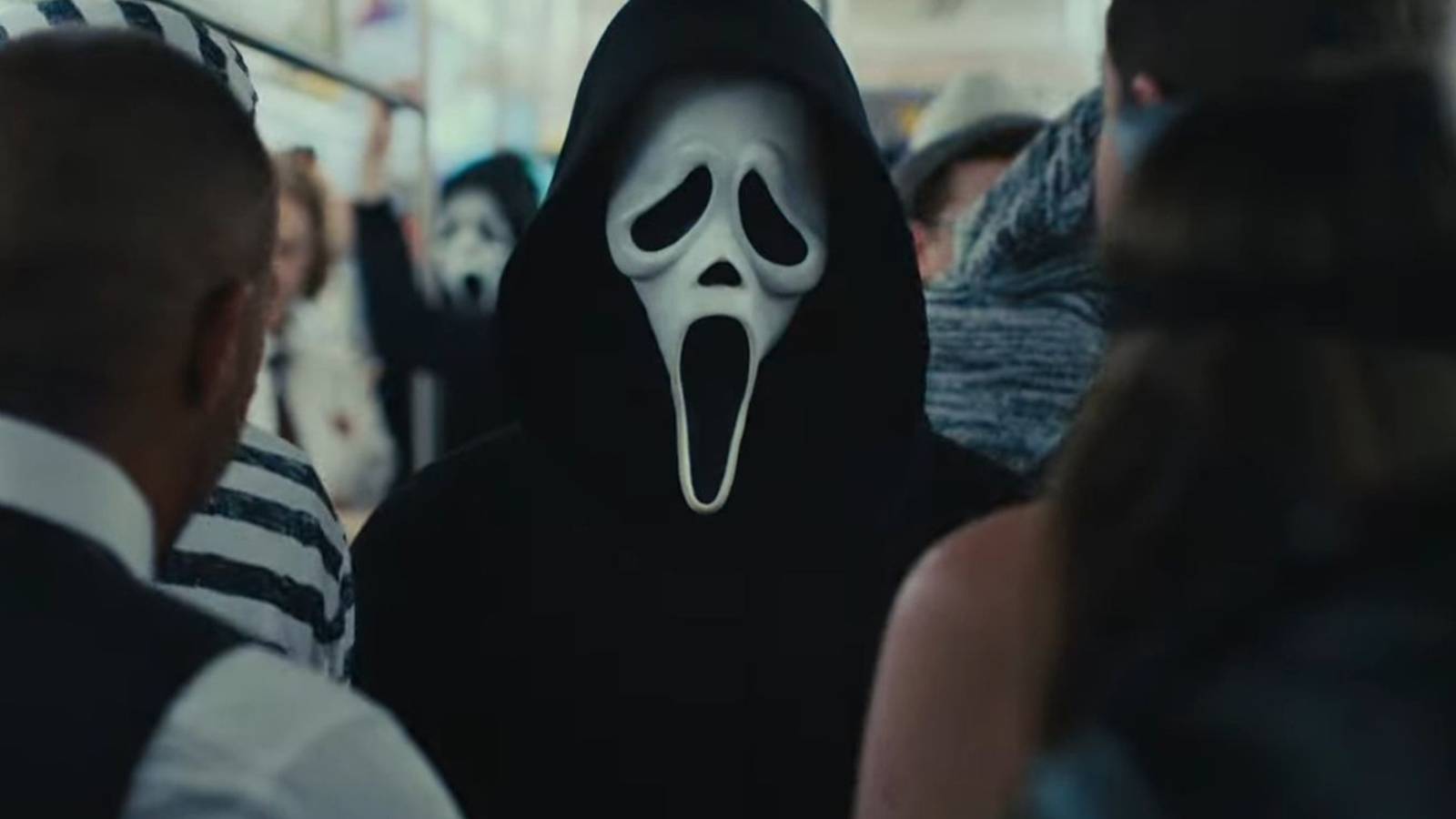 Ghostface on the New York City subway in Scream 6
