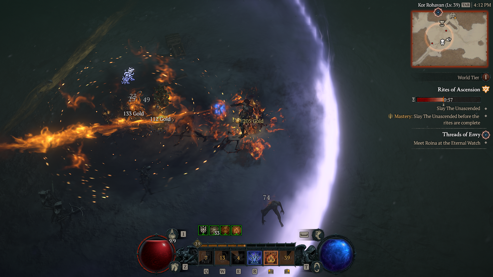 Channeling Incinerate in Diablo 4