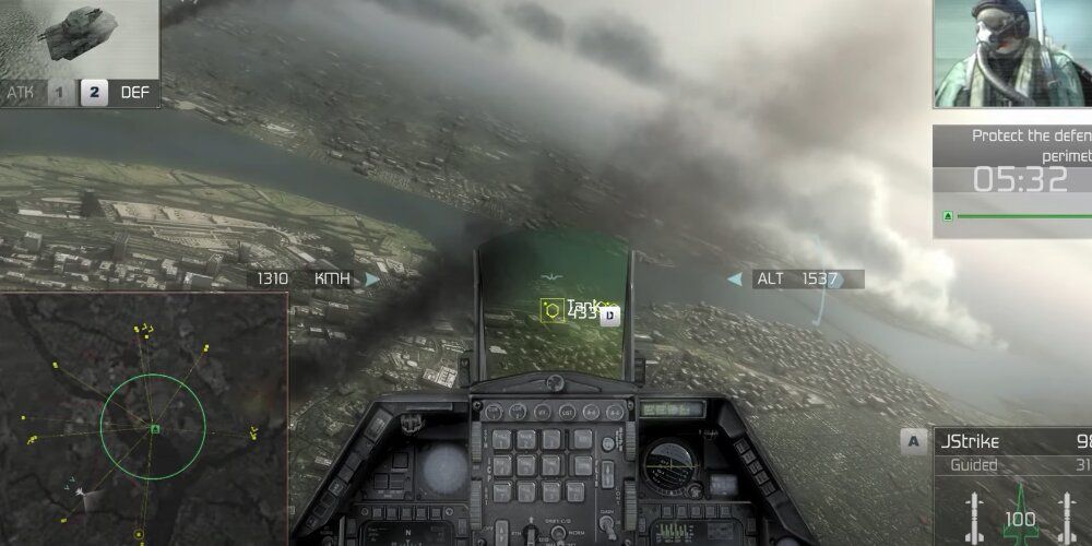 Player flying a jet in H.A.W.X