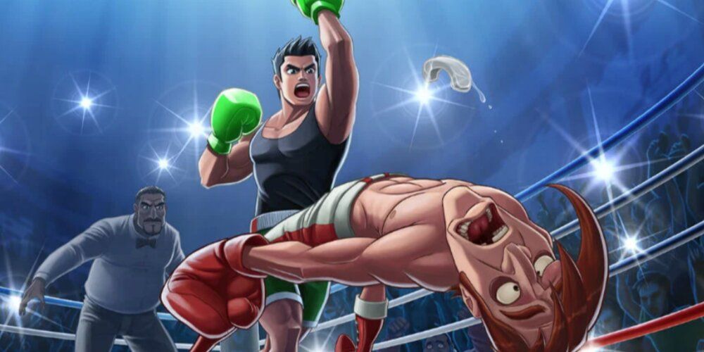 Little Mac knocking down a boxer 