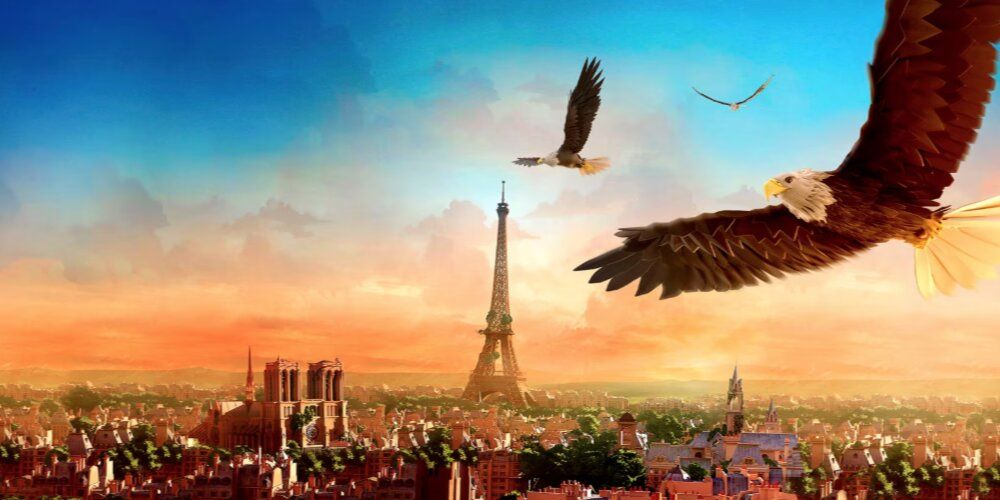 Eagles flying in Paris 