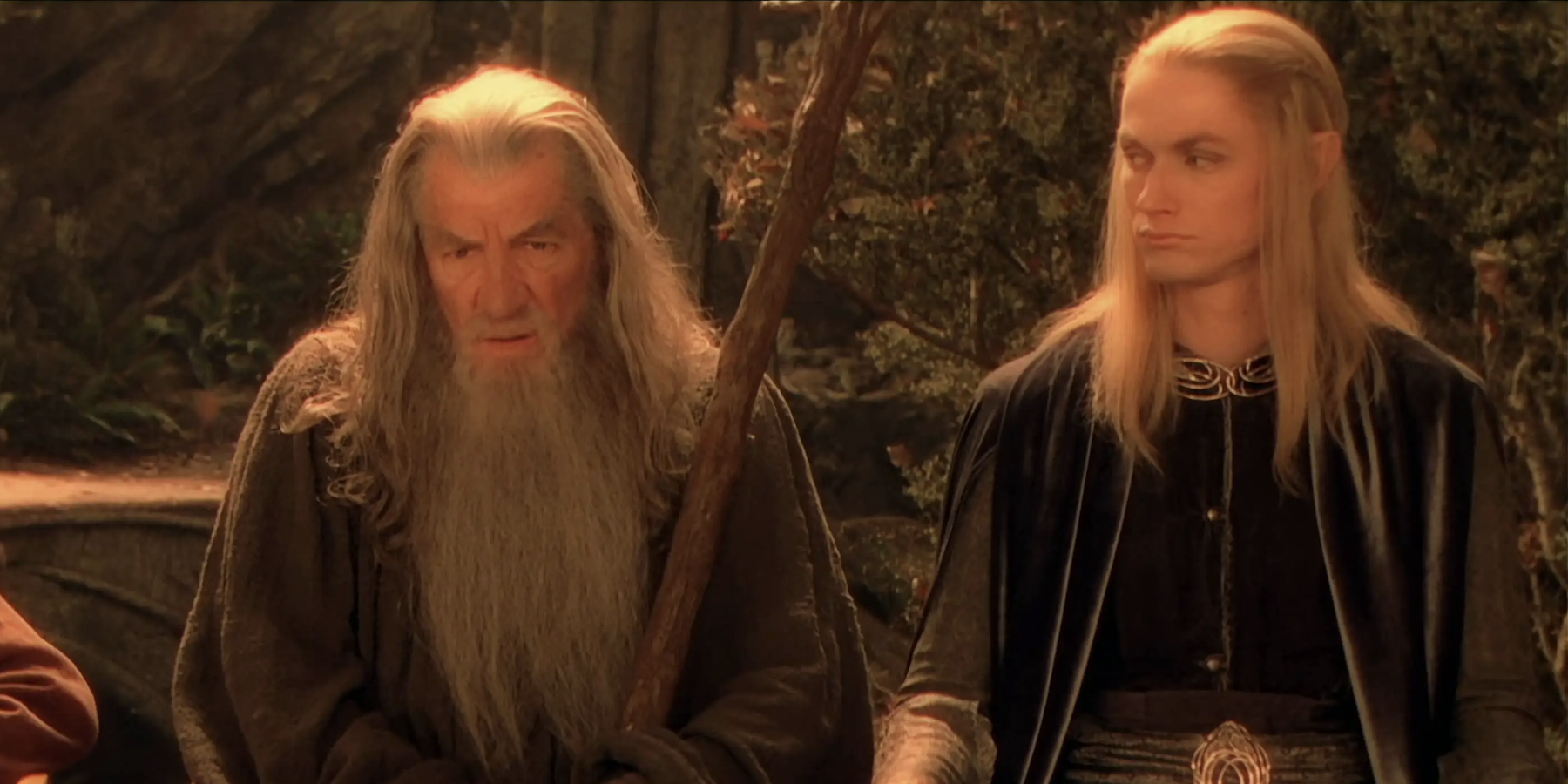 Gandalf sitting next to Galdor