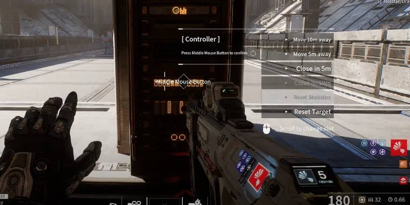 Player activating the firing range